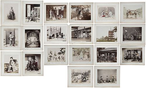 Group of 20 Japanese Tinted Albumen Prints