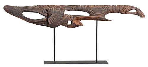Papua New Guinea Carved Wood Canoe Prow