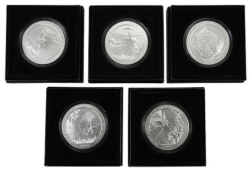 2015 "America The Beautiful" 5 Oz. Silver Coins 