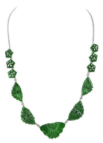 14kt. Jade and Diamond Necklace
