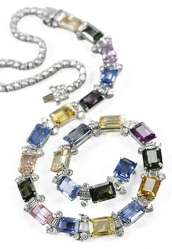 Oscar Heyman Sapphire and Diamond Necklace 