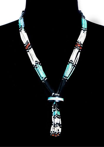 Old Pawn  Native American Beaded Heishi Necklace