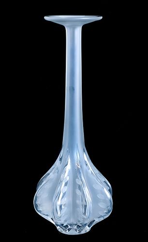 Lalique Crystal Claude Vase 13.5"