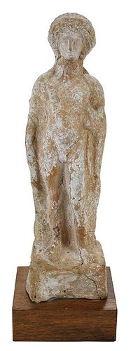 A Greek Terracotta Figure of Youth, Boeotia