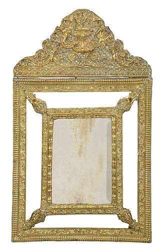 Continental Baroque Brass Mirror Framed Mirror