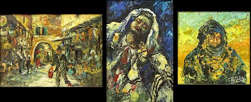Three (3) Baruch Zipori, French-Israeli (1920-1987) Oil Paintings