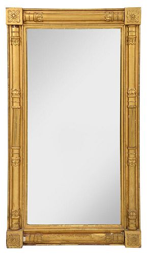 American Classical Carved Giltwood Pier Mirror
