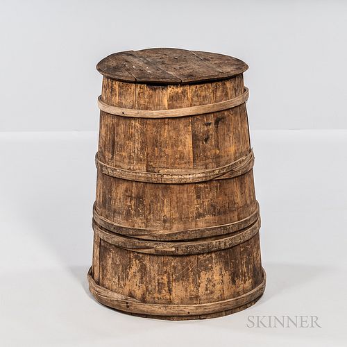 Staved Covered Wooden Barrel