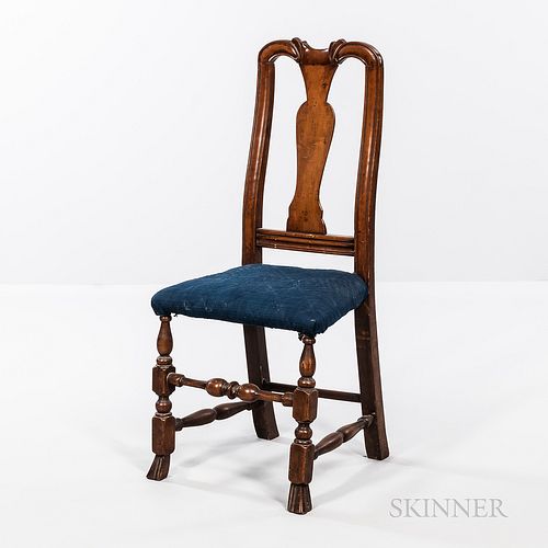 Carved Maple Spanish-foot Side Chair