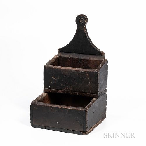 Black-painted Two-tier Wall Box