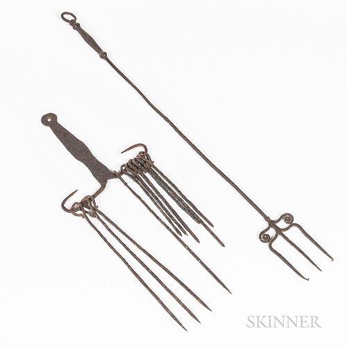 Wrought Iron Skewer Set and Fork