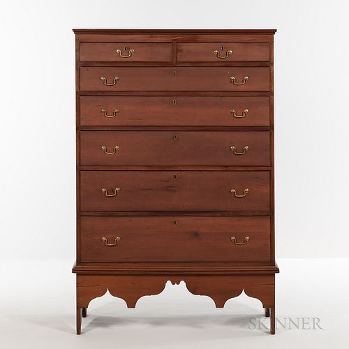 Cherry and Pine Tall Chest of Drawers