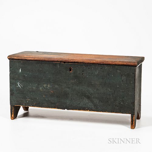 Child's Blue-painted Pine Six-board Chest