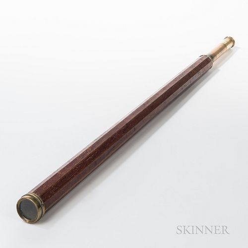 Mahogany and Brass Ten-sided Two-draw Spyglass