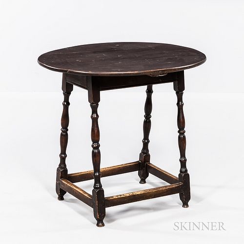 Spanish Brown-painted Maple and Pine Oval-top Tap Table