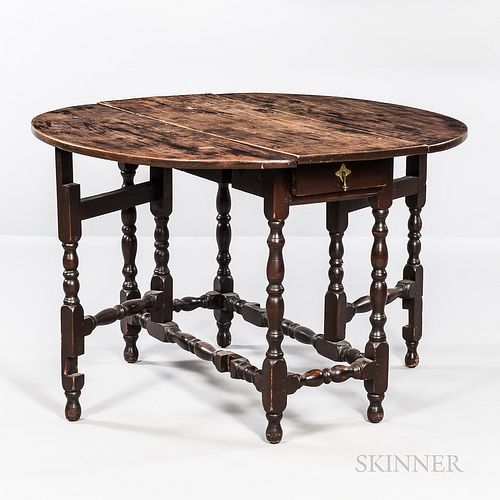 Brown-painted Maple Gate-leg Table