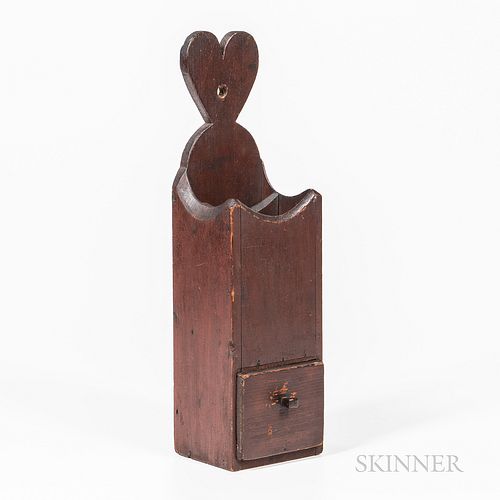 Red-painted Pipe Box with Heart Hanger
