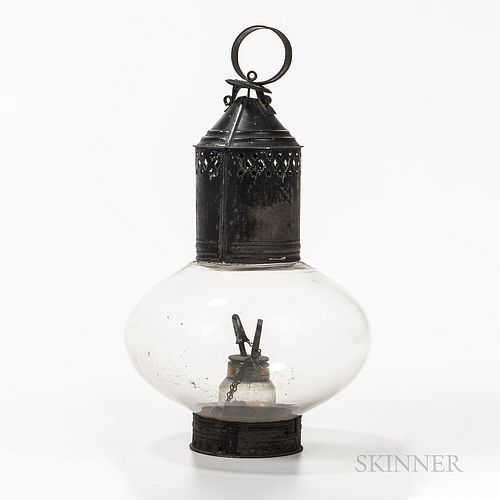 Tin and Glass Hanging Lantern