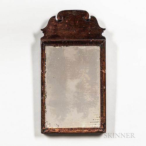 Queen Anne Black Paint-decorated Pine Mirror