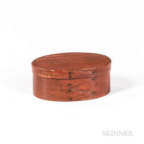 Shaker Small Red-painted Oval Pantry Box