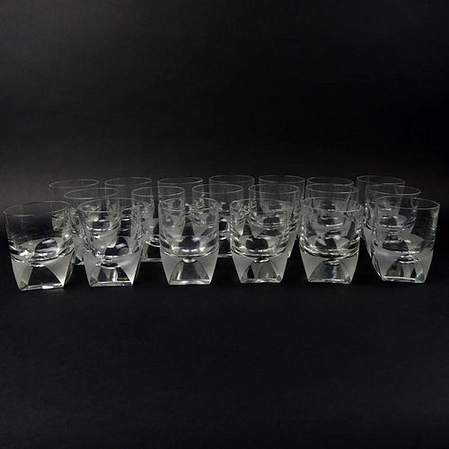 Nineteen (19) Circa 1960s Rosenthal Crystal Double Old Fashioned Glasses