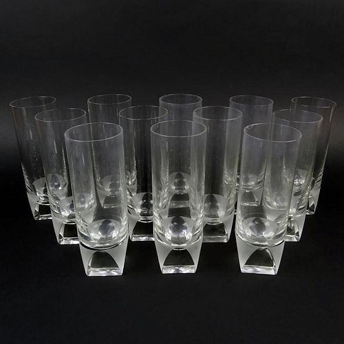 Twelve (12) Circa 1960's Rosenthal Crystal Ice Tea Glasses