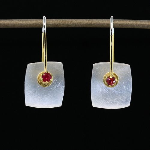 Ruby Selenite earrings