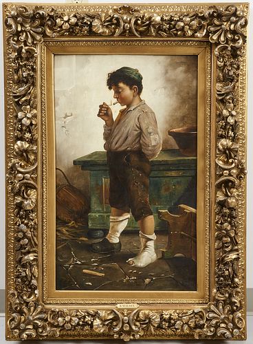 Painting of a Boy Smoking D Wilson