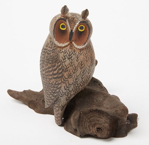 Niniature Carved Owl by C. W. Waterfield
