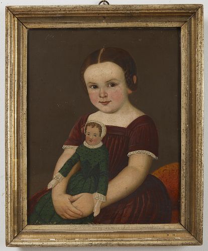 Primitive Portrait of a Girl with her Doll