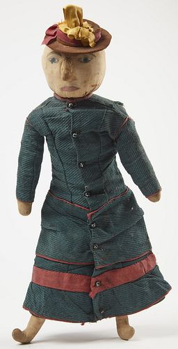 Early Cloth Doll with Indigo Dress