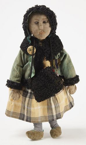 Early Cloth Doll with Hand Warmer