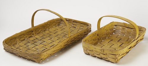 Two Chrome Yellow Nesting Gathering Baskets