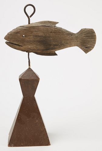 Early Fish Weathervane on Architectural Base