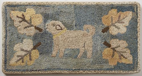 Hooked Rug with Dog