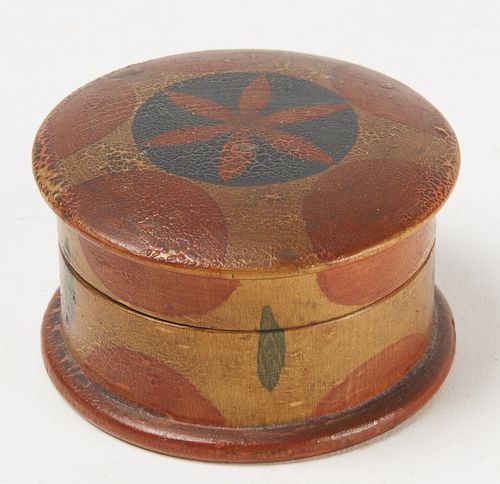 Very Fine Paint Decorated Treen Box