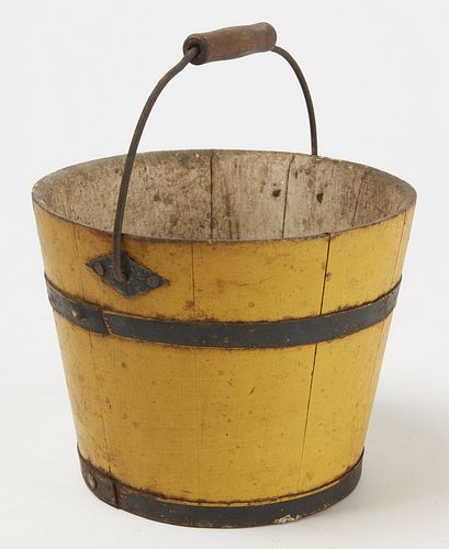 Shaker Bucket with Original Yellow Paint