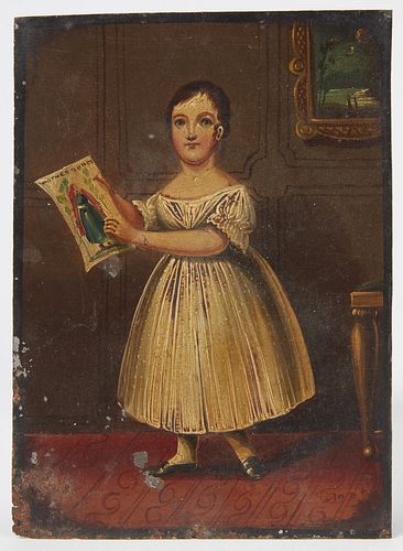 Unusual Miniature Portrait of a Girl