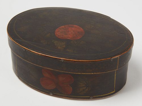 Oval Paint-Decorated Box