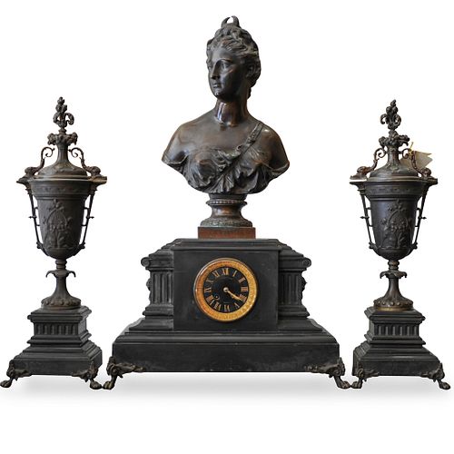 After Jean-Antoine Houdon (1741-1828) Garniture Set