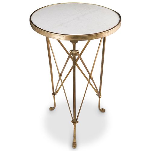 Neoclassical Marble and Bronze Gueridon Table