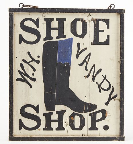 Fine Folk Art Shoe Trade Sign