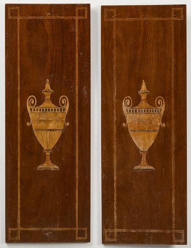 Pair of Classical Satinwood Inlaid Panels