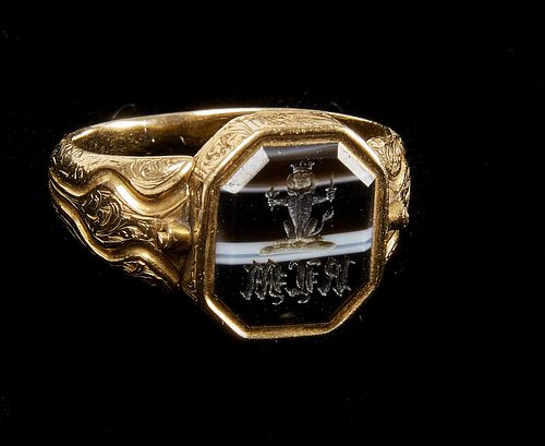 Early Gold Rotating Mourning Ring