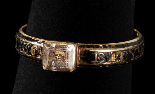 Important Colonial Captain Edward Tyng's Marriage and Mourning Ring dated 1730