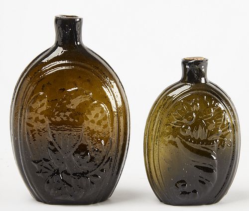Two Early Blown Glass Flasks