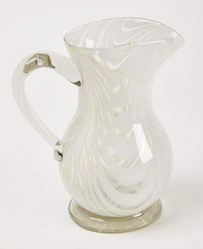Early Blown Glass Pitcher with Loop Decoration