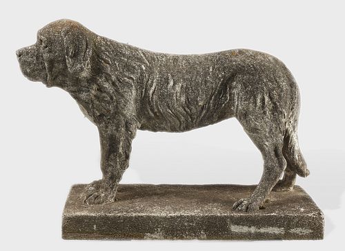 Cast Concrete Mastiff Dog
