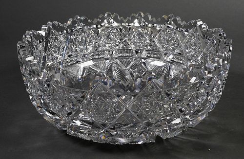 Signed J. Hoare American Brilliant Cut Glass Bowl