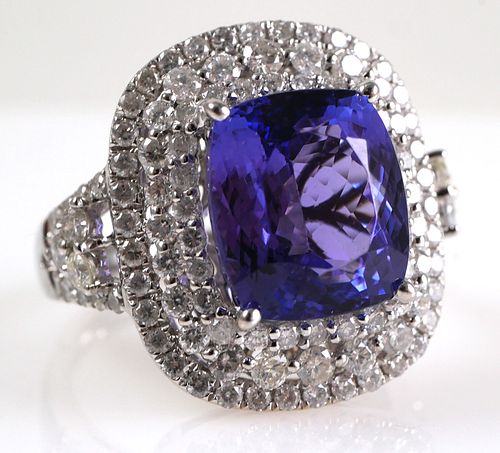14K Gold Diamond and Tanzanite Lady's Ring